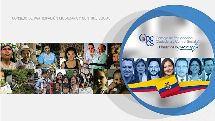 Affiche du Consejo de Participación Ciudadana y Control Social de l'Équateur.