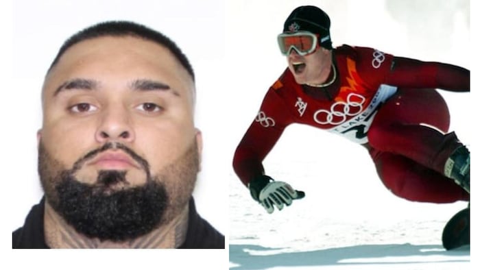 Une photo du FBI de Gurpreet Singh et une autre de l'ancien champion olympique canadien Ryan Wedding.