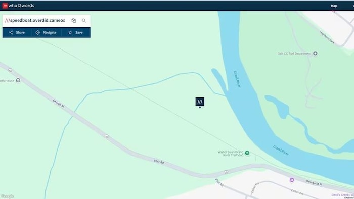 Map of the Cambridge forest. A square in the middle of card A means the location of the woman. lost forest, she found police