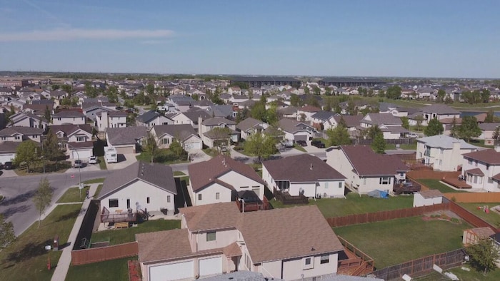 Un quartier d'un point de vue élevé.
