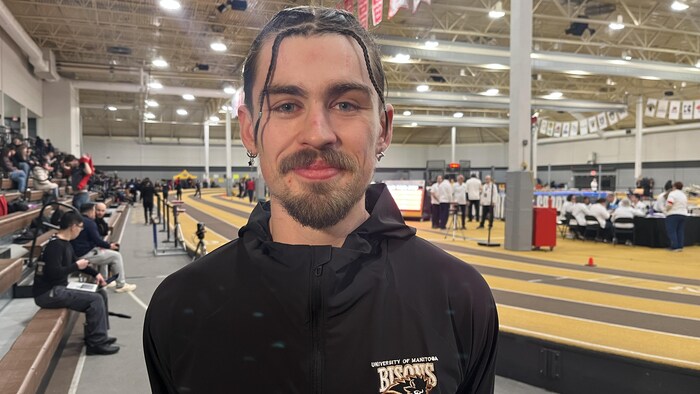 Daxx Turner, athlète du triple saut avec les Bisons du Manitoba, le 07-03-2026.