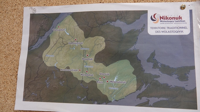 Une carte du territoire traditionnel wolastoqey.