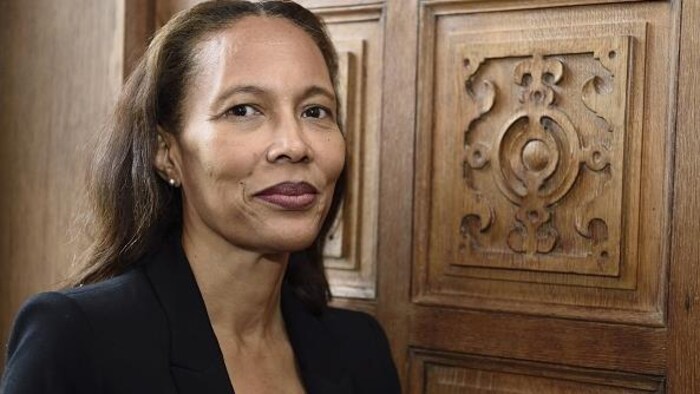 Yanick Lahens lors de l'obtention du prix Femina en novembre 2014, à Paris.