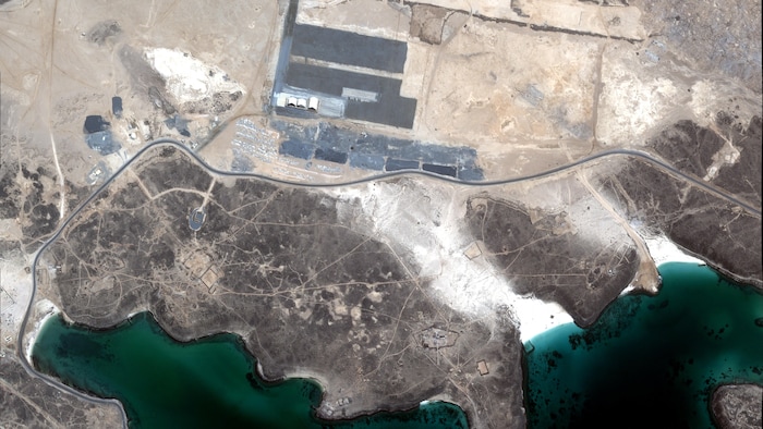 Une vue satellite montre l'île de Perim au Yémen, le 11 septembre 2026.
