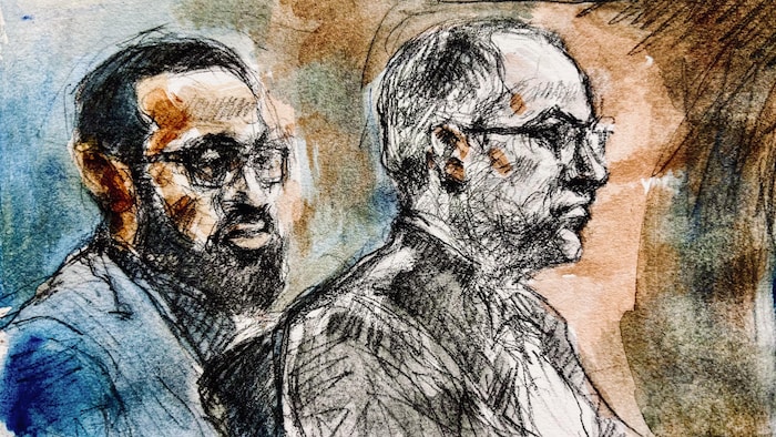 Une illustration judiciaire du procès.