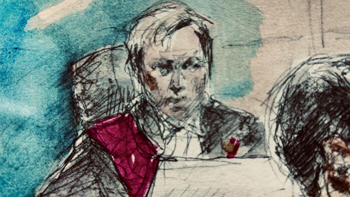 Une illustration judiciaire du procès.