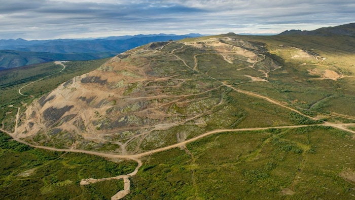 Vue aérienne du développement du projet minier Casino, situé à 300 kilomètres au nord-ouest de Whitehorse.