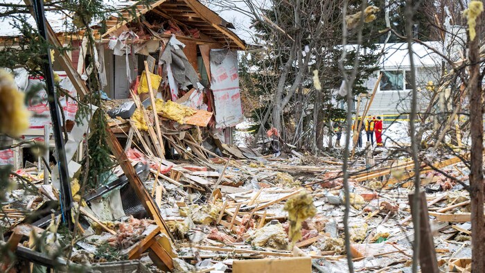 Une maison détruite et des débris, le 14 novembre 2023.
