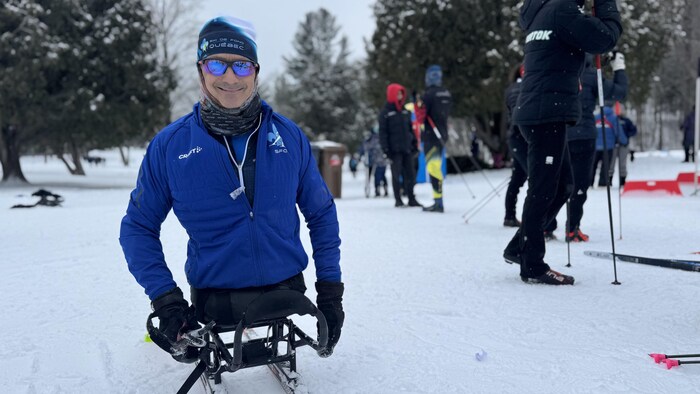 Yves Bourque en ski de fond.