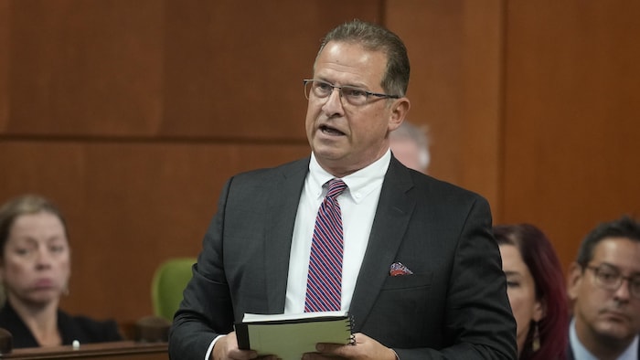 Le chef du Bloc québécois, Yves-François Blanchet, lors de la séance des questions au Parlement, à Ottawa, le jeudi 24 septembre 2026.