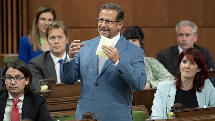 Le chef bloquiste Yves-François Blanchet à la Chambre des communes, le 28 mai 2025.