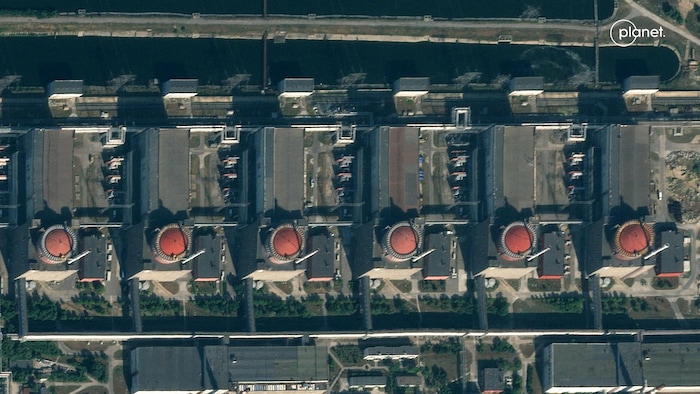 Vue aérienne de la centrale nucléaire de Zaporijia.