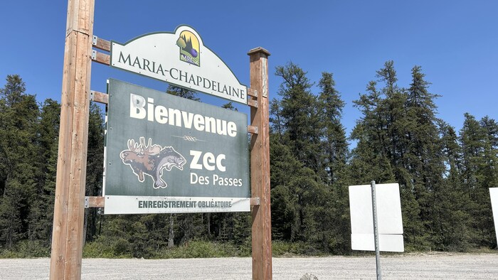 L'affichage d'entrée de la zec des Passes.