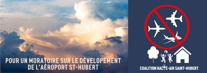 Une capture d'écran de la page d'accueil du site web de la coalition Halte-Air Saint-Hubert.