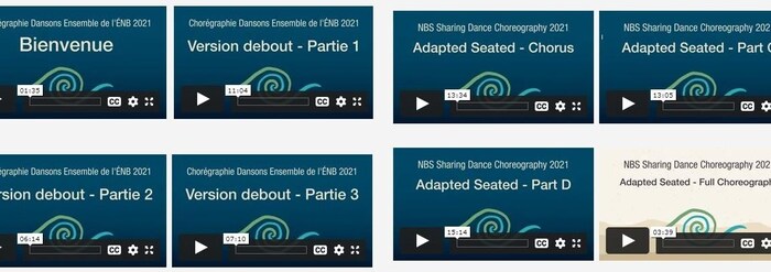 Los videos de la coreografía por etapas se encuentran en la página de la ESBC.