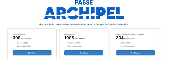 Un site web incitant les touristes à contribuer à la passe archipel