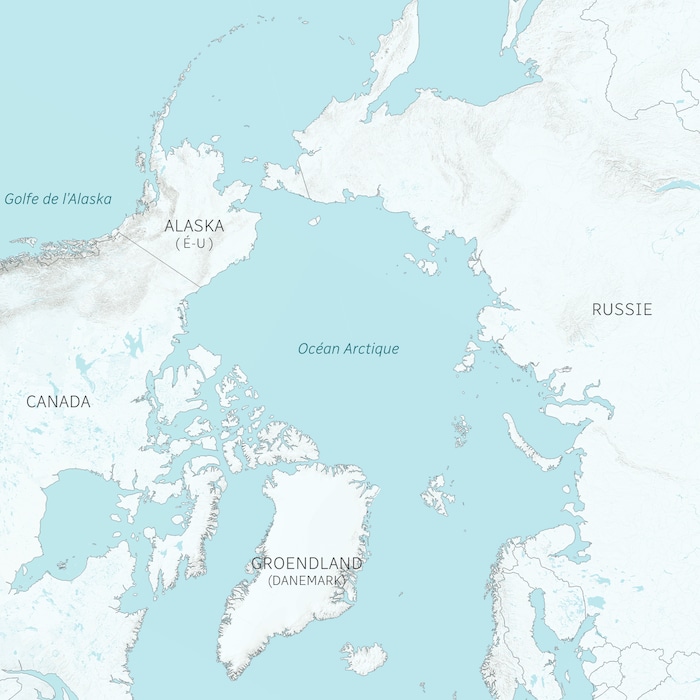 Une carte représentant les pays arctiques.