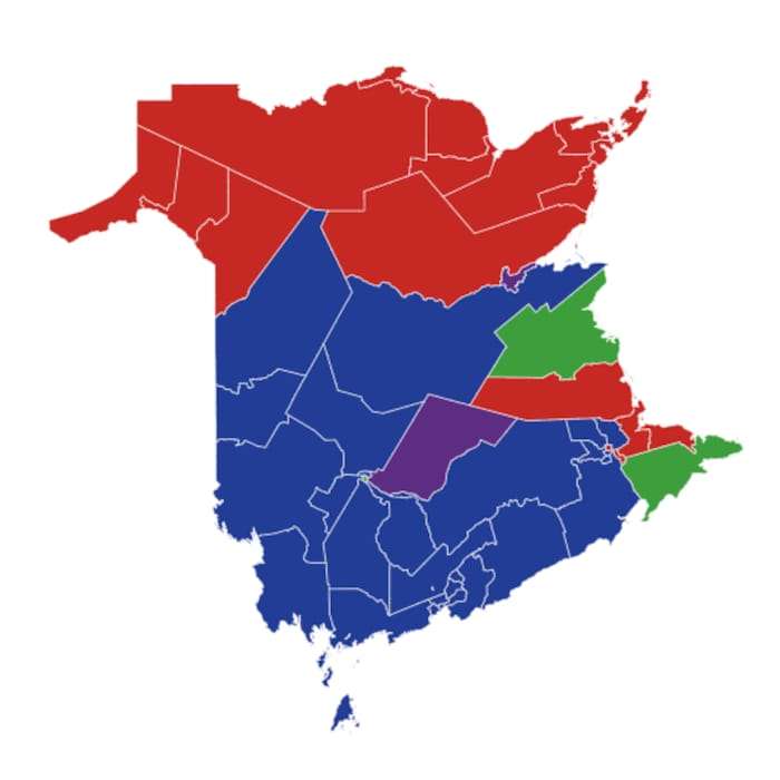 Le Nouveau-Brunswick est divisé entre le Nord et le Sud et entre les francophones et les anglophones.