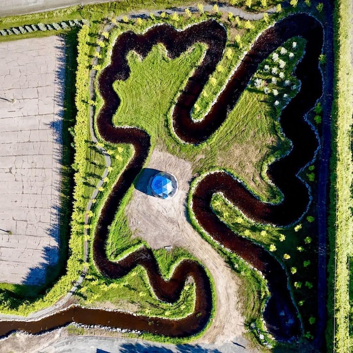Une vue aérienne du circuit.