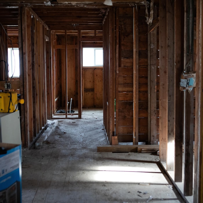 Une maison en construction.