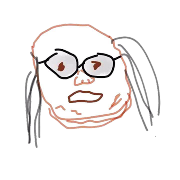 Dessin d'une personne portant des lunettes.