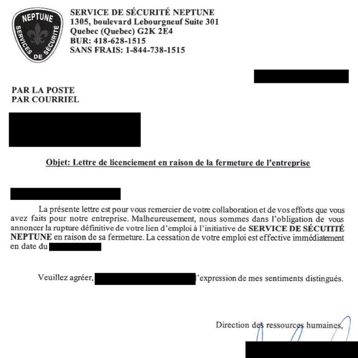 L’agence de sécurité Neptune met fin à ses activités au Québec Radio