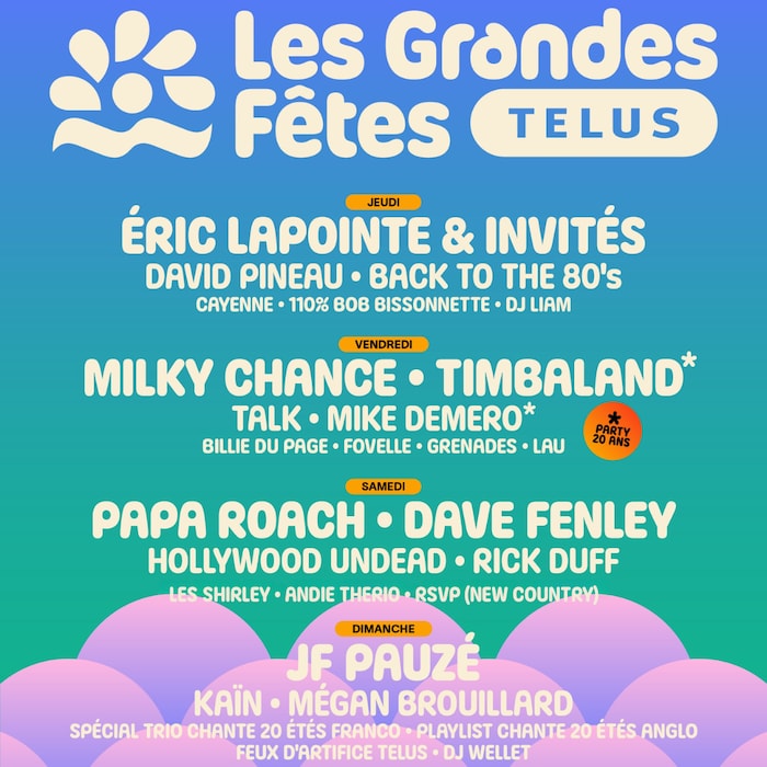 Éric Lapointe, Milky Chance, Papa Roach font partie des invités.