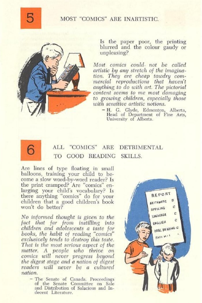 Extrait de la brochure intitul&eacute;e &laquo; Qu&rsquo;est-ce qu&rsquo;il y a de mal dans les bandes dessin&eacute;es? &raquo;