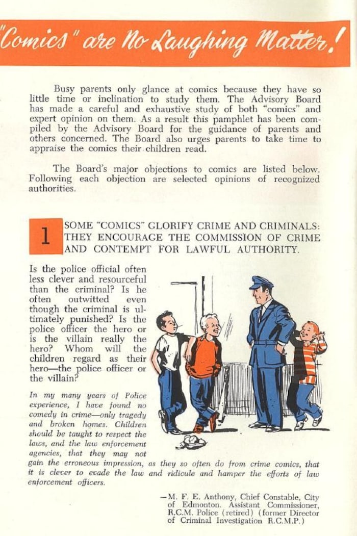 Extrait de la brochure intitul&eacute;e &laquo; Qu&rsquo;est-ce qu&rsquo;il y a de mal dans les bandes dessin&eacute;es? &raquo;