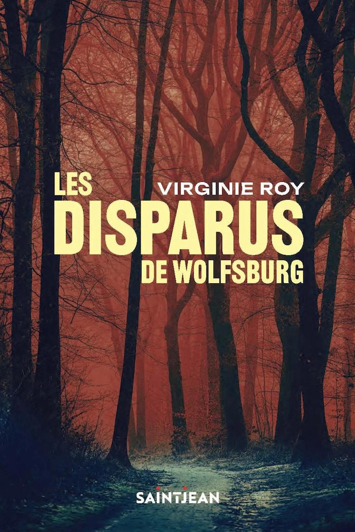 Couverture de livre montrant une forêt aux arbres dénudés.