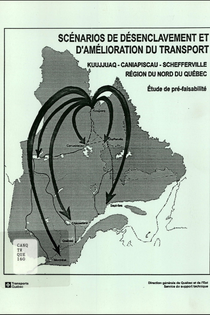 La page titre d'un document technique du gouvernement du Québec