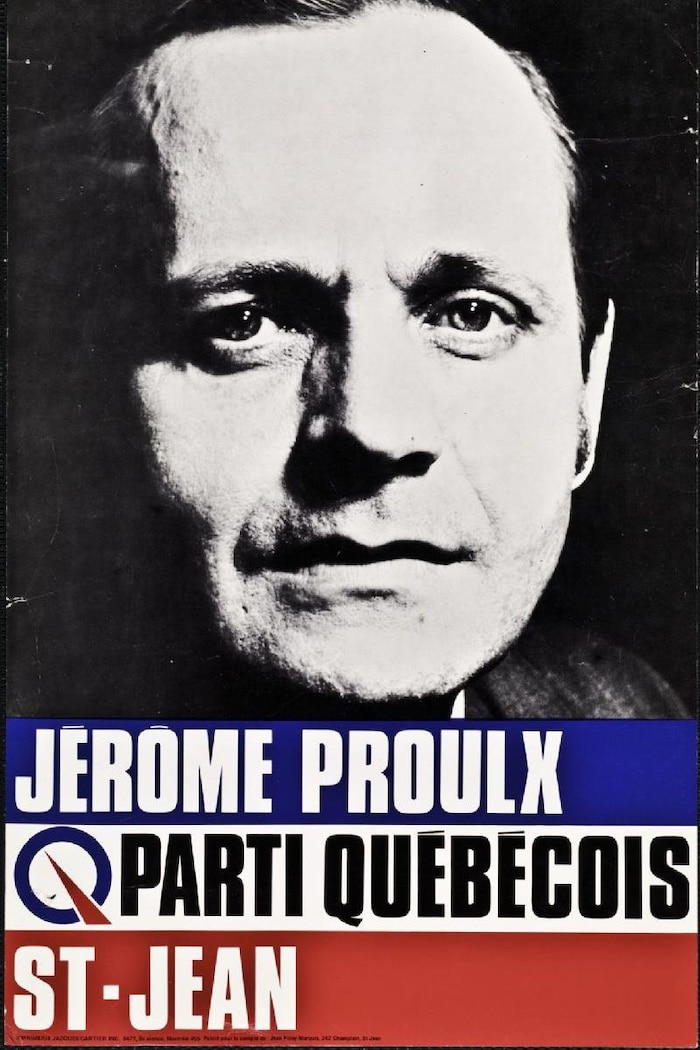 Une affiche de Jérôme Proulx, candidat député pour le Parti québécois dans Saint-Jean.