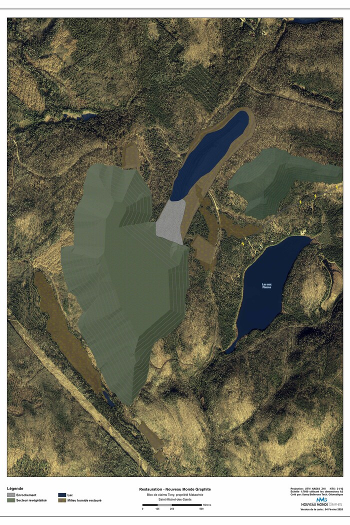 Un plan de la zone sur laquelle sera construite la mine de graphite.