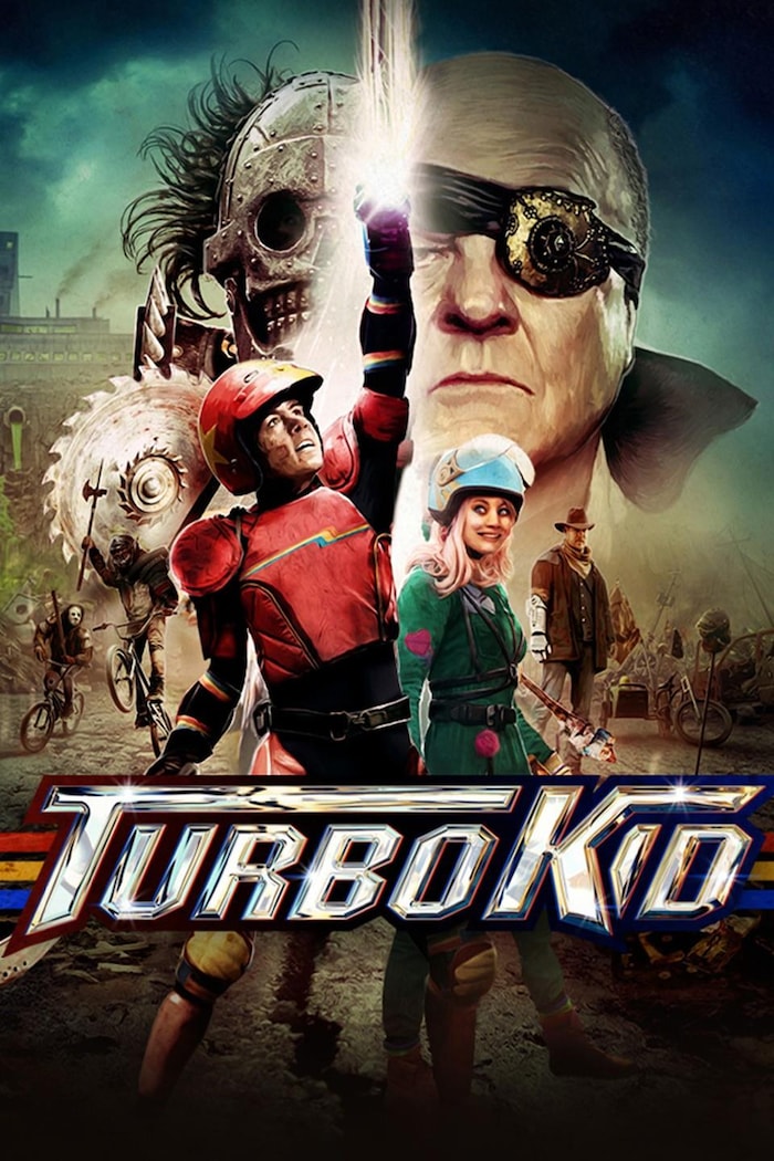 Affiche du film «Turbo Kid» qui montre les différents personnages.