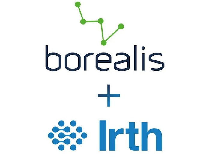 Les logos de Boréalis et d'Irth formant une addition.