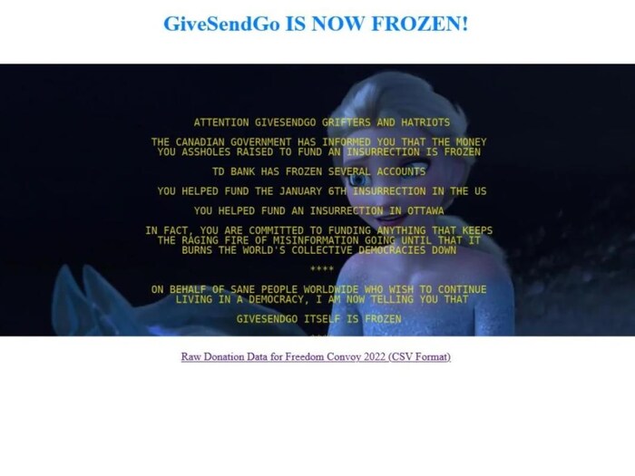 Un message est publié sur la page avec une photo de la reine des neiges à l'arrière-plan.