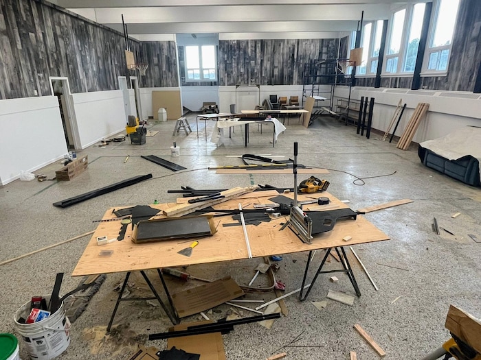 Le gymnase de Moffet, en cours de rénovation.