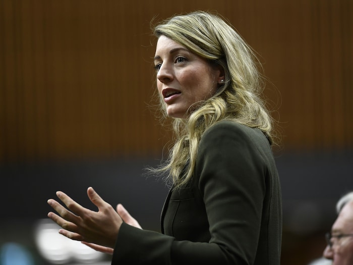 Mélanie Joly prend la parole, debout, en Chambre.