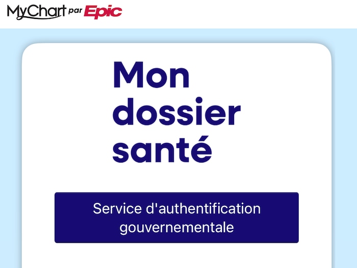 Capture d'écran de l'application Mon dossier santé.