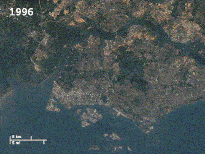 Une visualisation de Singapour de la NASA.