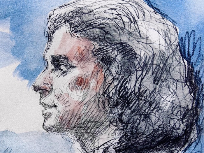 Une illustration judiciaire du procès.