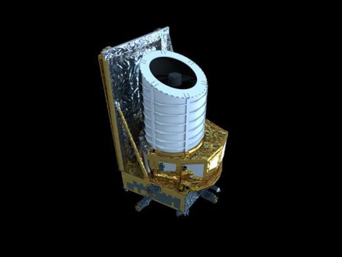 Représentation du télescope spatial Euclide dans l'espace.