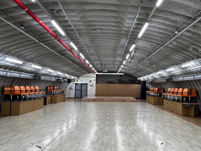 A large room in a bunker.