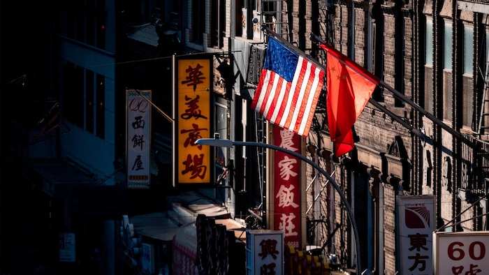 美国和中国国旗