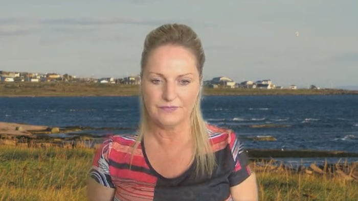 Alberte Marcoux lors d'une entrevue en visioconférence.