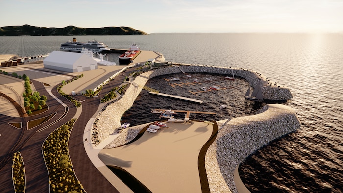 Une illustration 3D des projets de réfection du terminal numéro 5 du Port de Baie-Comeau.