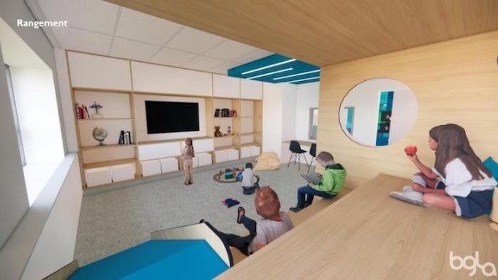 La future salle de jeux du centre mère-enfant de l'hôpital de Sept-Îles, qui devrait voir le jour en septembre.