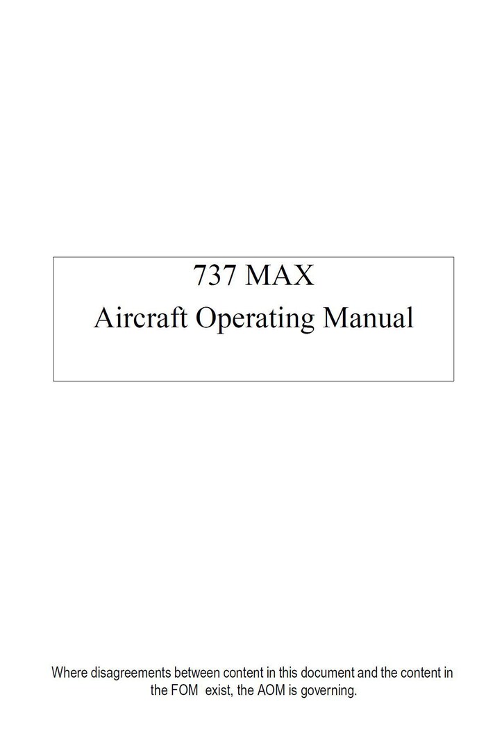 Aperçu d'une page du manuel de vol du Boeing 737 MAX