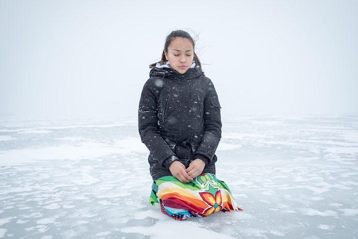 Autumn Peltier, 13 ans, une Anishinaabe de l'île Manitoulin en Ontario, surnommée la « gardienne de l’eau ».