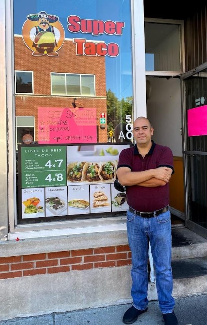 L'entrepreneur Luis Antonio Hernández Vargas, copropriétaire du restaurant mexicain Super Taco, à Montréal.